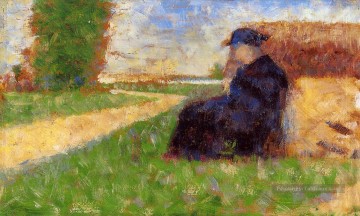 Georges Seurat œuvres - grande figure dans un paysage 1883